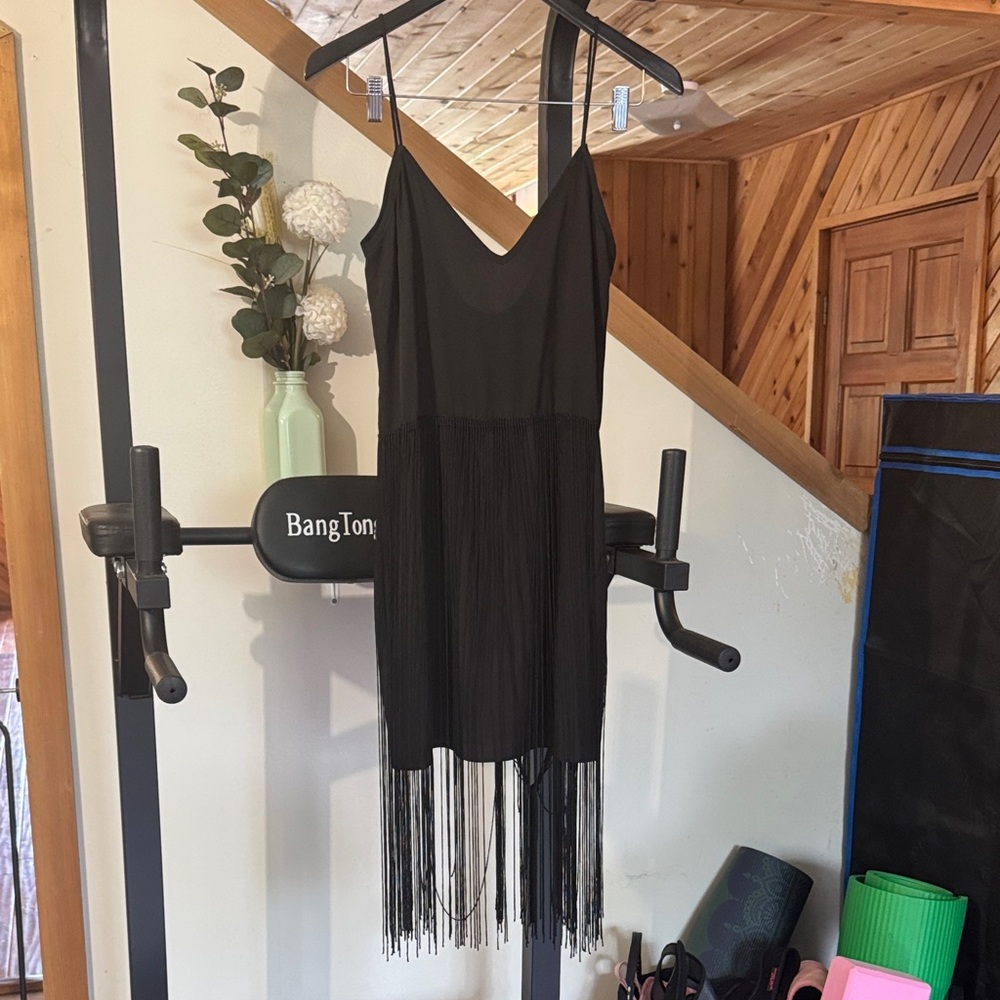 NBD Black Fringe Dress